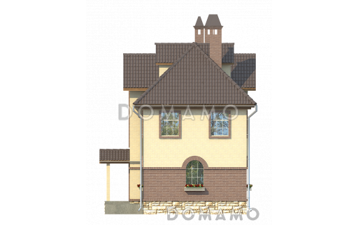 Проект большого коттеджа для узкого участка / Фасад 2