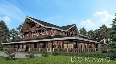 Проект дома из клееного бруса с террасой площадью более 470 м2