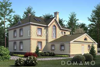 Проект коттеджа из газобетона с гаражом на 2 машины Проект коттеджа из газобетона с гаражом на 2 машины