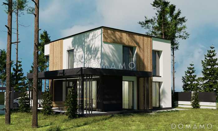 Проект двухэтажного дома из газобетона с 4 спальнями и кабинетом