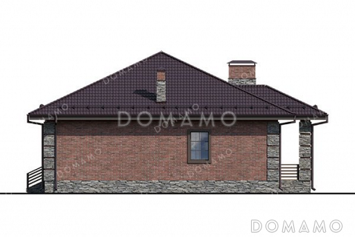 Проект одноэтажного дома с просторной кухней-гостиной / Фасад 1