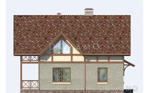 Проект небольшого дома с пятью жилыми комнатами и балконом / Фасад 4