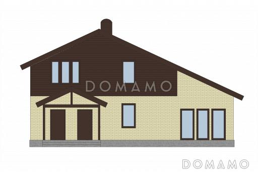 Проект дома из газобетона с сауной на первом этаже / Фасад 3