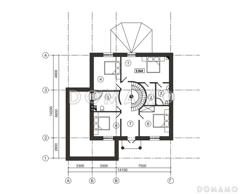 Проект загородного дома с полноценным вторым этажом / План 2 этажа