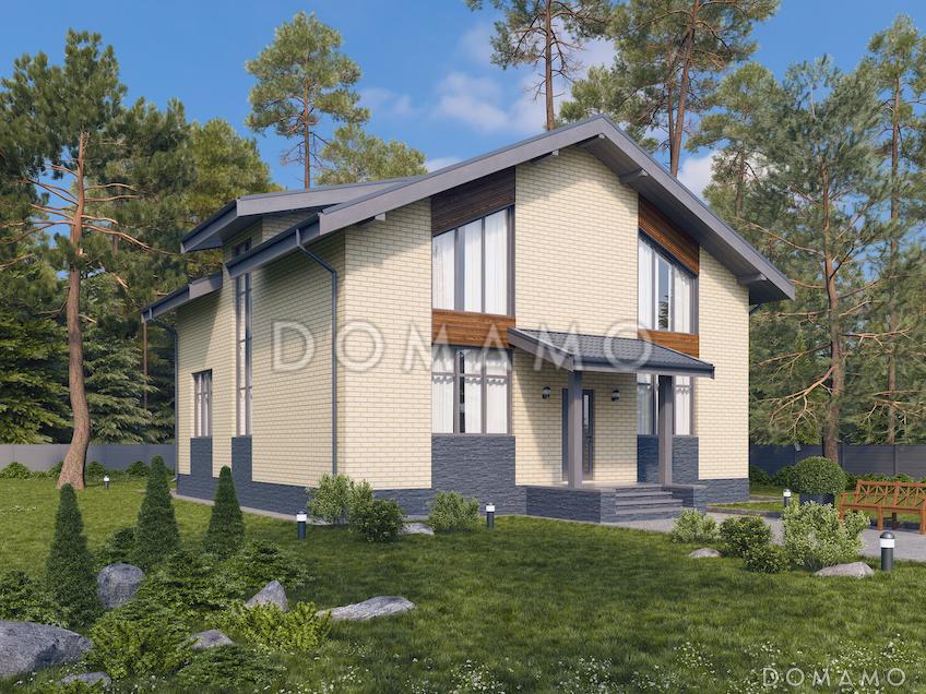 Проект двухэтажного дома с 4 спальнями и просторной ванной комнатой / 1