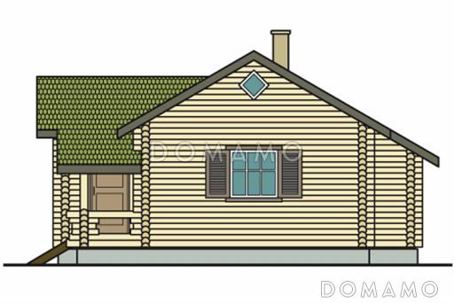 Проект небольшой одноэтажной бани с бассейном / Фасад 3