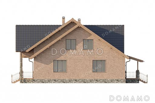 Проект дома с зимним садом, гардеробными и тремя спальнями / Фасад 2