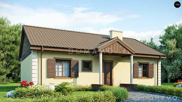 Проект простого одноэтажного дома из газобетона с тремя спальнями и просторной гостиной Проект простого одноэтажного дома из газобетона с тремя спальнями и просторной гостиной