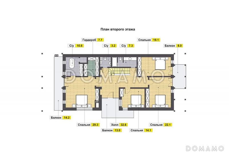 Проект энергоэффективного дома фахверк / План 2 этажа