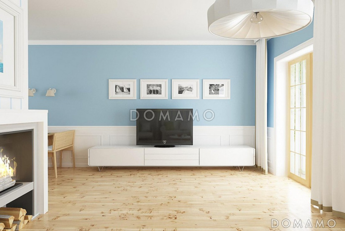 Проект одноэтажного мансардного дома из газобетона с боковым эркером Проект одноэтажного мансардного дома из газобетона с боковым эркером