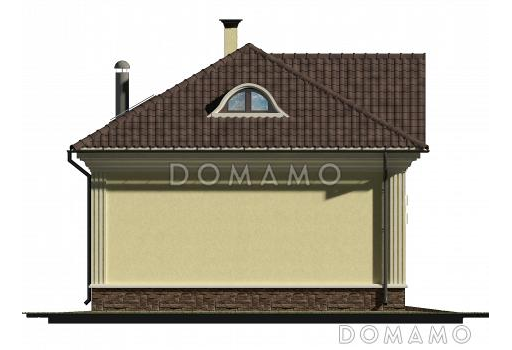 Проект гаража на 2 машины с мансардой / Фасад 4