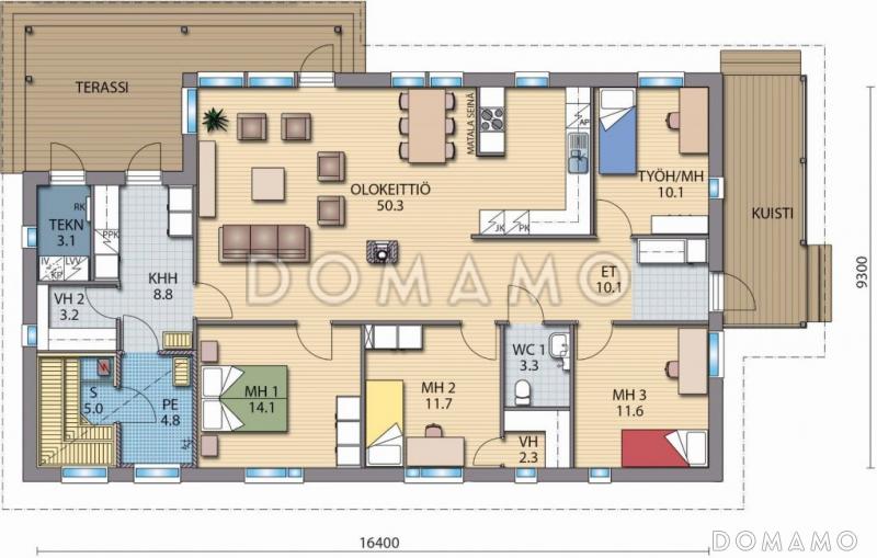 Проект рационально распланированного дома / План 1 этажа