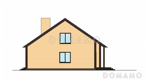 Проект дома с кладовой в кухне, двумя террасами, просторной гостиной / Фасад 1