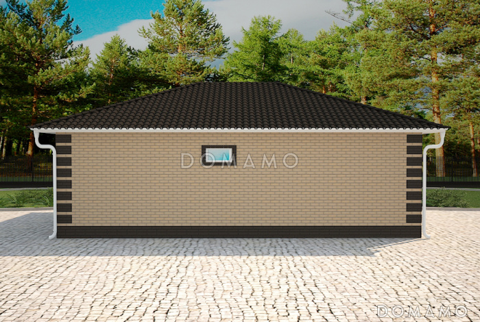 Проект небольшого одноэтажного дома с двумя спальнями, кладовой в кухне-гостиной Проект небольшого одноэтажного дома с двумя спальнями, кладовой в кухне-гостиной