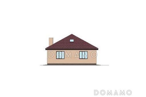 Проект одноэтажного дома с изолированной кухней, кладовой, санузлом с окном / Фасад 3