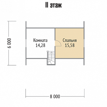 Проект каркасного дома с двумя спальнями / План мансардного этажа Проект каркасного дома с двумя спальнями / План мансардного этажа
