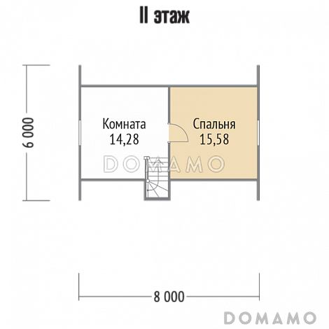 Проект каркасного дома с двумя спальнями / План мансардного этажа Проект каркасного дома с двумя спальнями / План мансардного этажа
