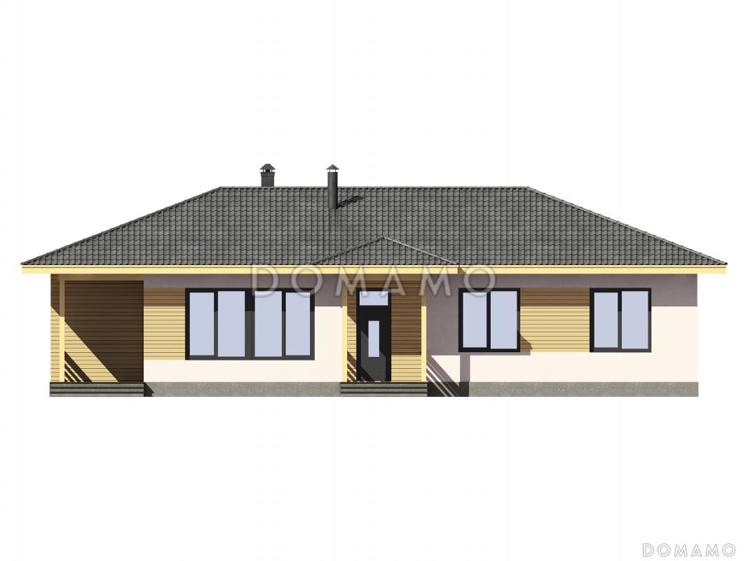 Проект одноэтажного кирпичного дома с тремя спальнями и сауной / 3