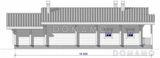 Проект бани c гостевой комнатой и котельной / Фасад 2 Проект бани c гостевой комнатой и котельной / Фасад 2