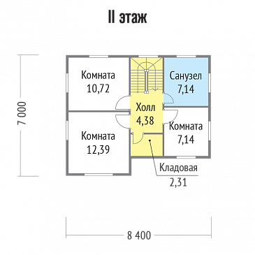 Проект каркасного дома для небольшой семьи / План мансардного этажа Проект каркасного дома для небольшой семьи / План мансардного этажа