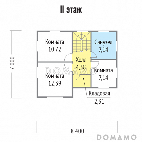 Проект каркасного дома для небольшой семьи / План мансардного этажа Проект каркасного дома для небольшой семьи / План мансардного этажа