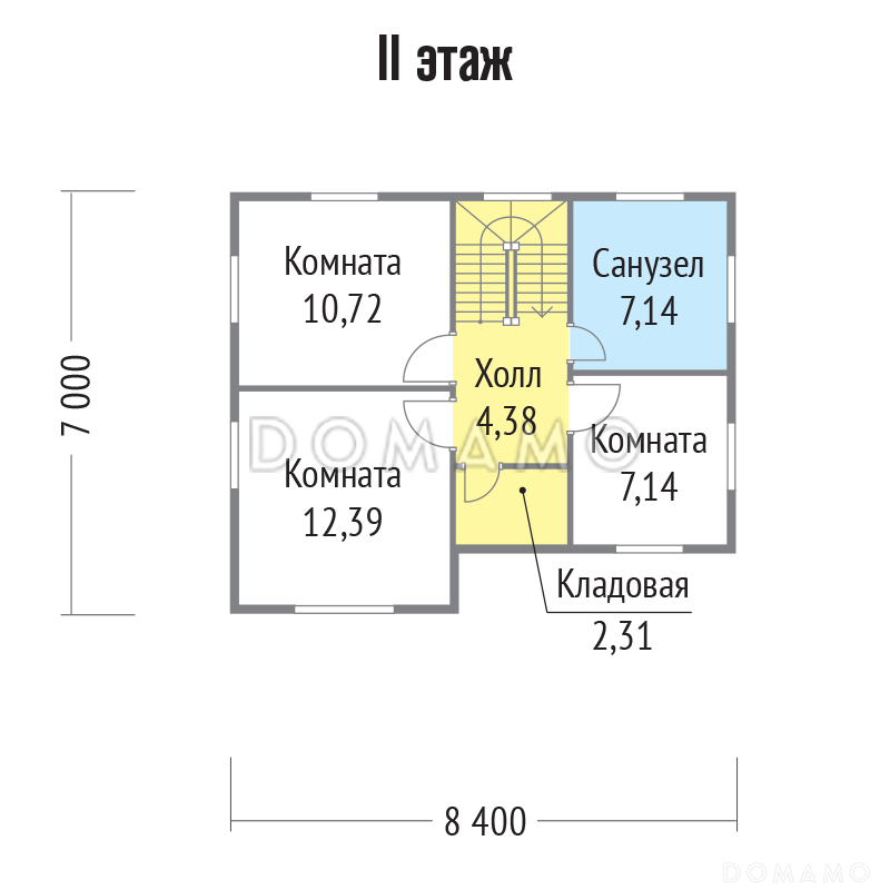 Проект каркасного дома для небольшой семьи / План мансардного этажа