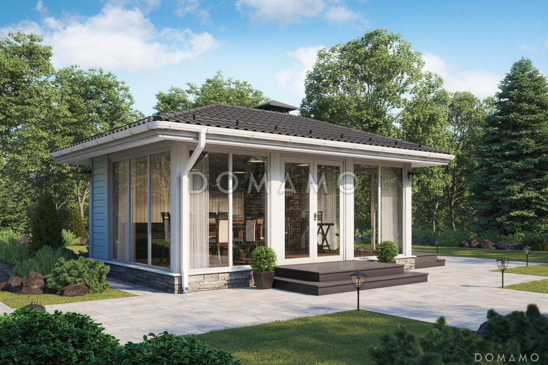 Проект беседки с просторной кухней-гостиной / 2