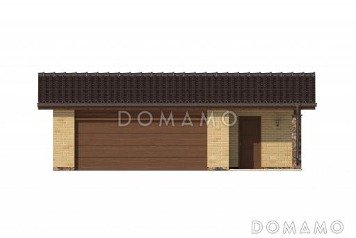 Проект гаража на две машины с мастерской / Фасад 3