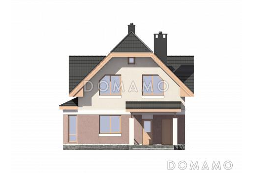 Проект небольшого дома с двумя крытыми террасами / Фасад 1