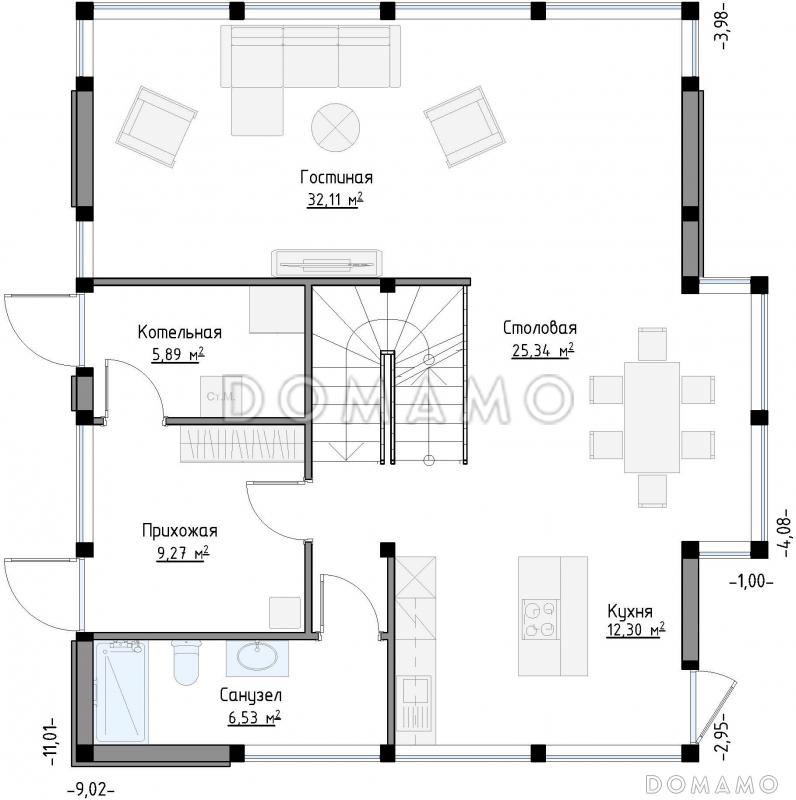 SCANDI 167 / План 1 этажа