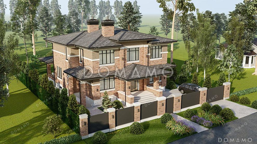 Проект двухэтажного дома с подвалом в стиле Райта / 5