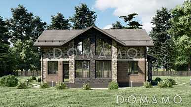 Проект двухэтажного дома со вторым светом в гостиной S-136-2