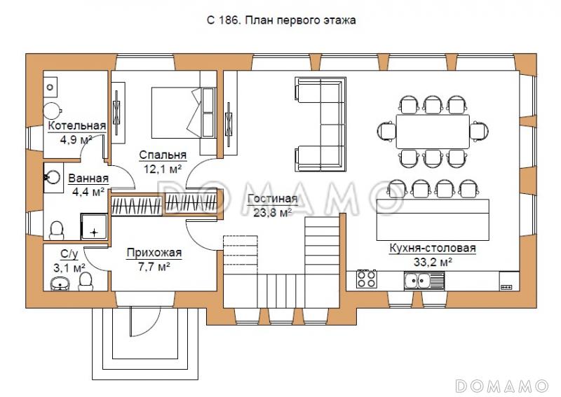 С-186-2 / План 1 этажа