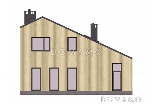 Проект дома с тремя спальнями на мансарде, вторым светом и комнатой на первом этаже / Фасад 3