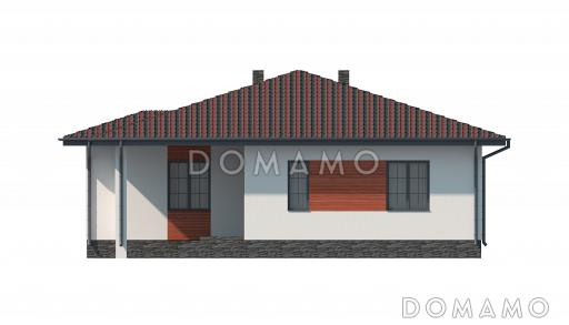 Проект одноэтажного дома с верандой, кухней-столовой, санузлом в тамбуре / Фасад 4