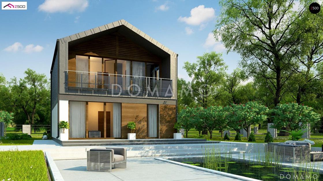 Проект компактного двухэтажного дома в стиле барнхаус с тремя спальнями, кабинетом и большой лоджией / 2