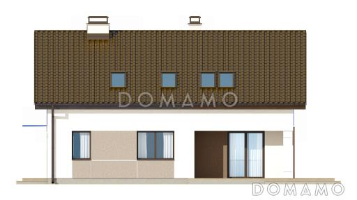 Проект одноэтажного мансардного дома из кирпича с просторной светлой гостиной / Фасад 2