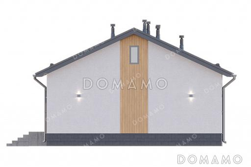 Проект одноэтажного дома с 4 спальнями и открытой террасой / Фасад 4