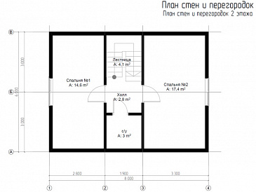 Каркасный дом "Моррис" / План 2 этажа Каркасный дом "Моррис" / План 2 этажа