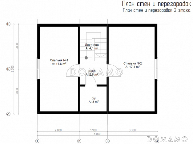 Каркасный дом "Моррис" / План 2 этажа Каркасный дом "Моррис" / План 2 этажа