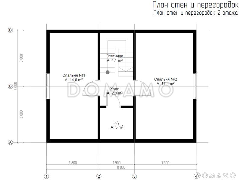 Каркасный дом "Моррис" / План 2 этажа