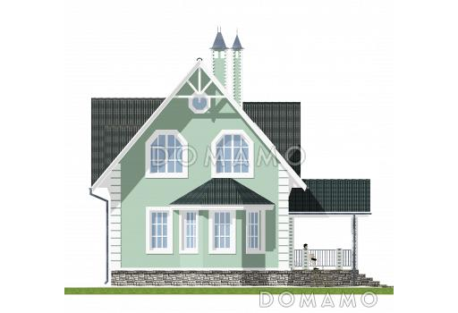 Проект компактного коттеджа с штукатуркой. / Фасад 2