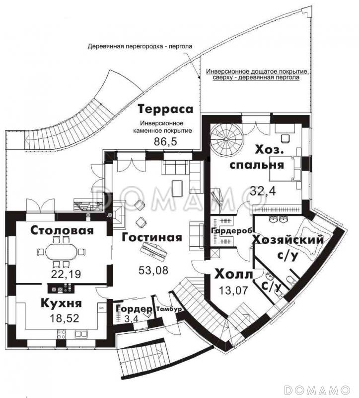 Элегантный дом в современном стиле / План 1 этажа