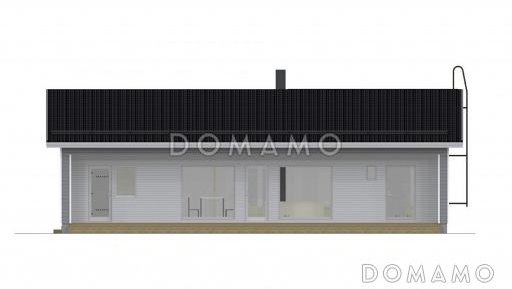 Проект одноэтажного дома с большими окнами / Фасад 2