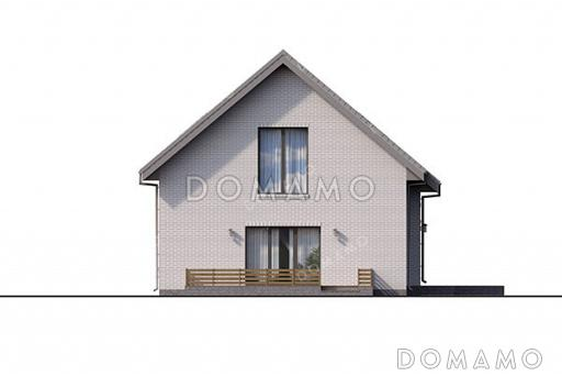 Проект домика с мансардой и встроенным гаражом / Фасад 1