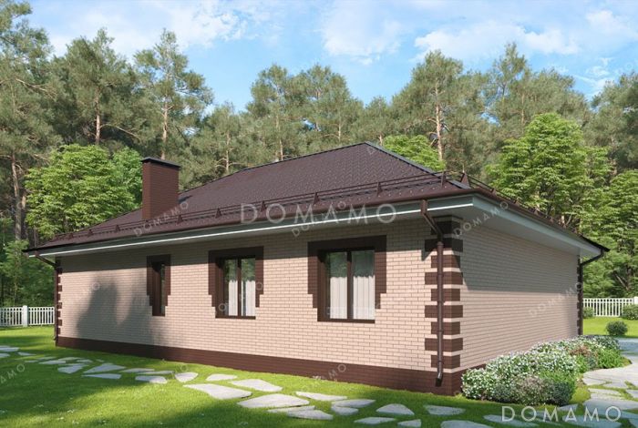 Проект одноэтажного дома с тремя спальнями Проект одноэтажного дома с тремя спальнями