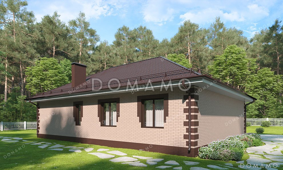 Проект одноэтажного дома с тремя спальнями / 2