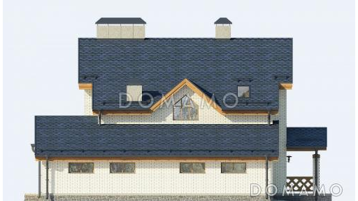 Проект дома с гаражом на две машины и кабинетом на мансардном этаже / Фасад 4