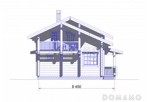 Проект коттеджа с большой верандой / Фасад 2