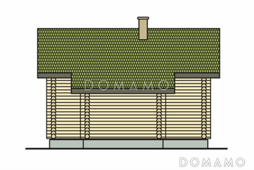 Проект небольшой одноэтажной бани с бассейном / Фасад 4 Проект небольшой одноэтажной бани с бассейном / Фасад 4
